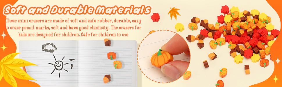 JUNEBRUSHS Mini Erasers for Kids Bulk