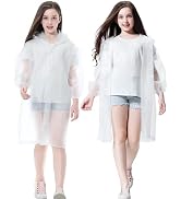 RUISHYY Raincoat Rain Poncho for Kids (2 Pack), Reusable EVA Rain Coats Jackets with Hood for 6-1...