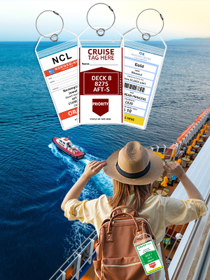 Luggage Tags for Cuise Ships for Carnival, Norwegian, Princess, NCL, Holland America, MSC