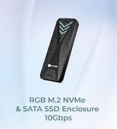 NVMe & SATA M.2 SSD Enclosure, ICY BOX RGB USB 3.2 Gen 2 (10 Gbps) Enclosure, Trim, UASP, RGB LED...