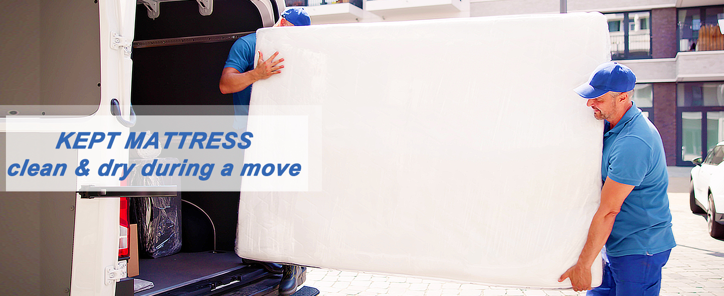 Clear Mattress Bag Set Full Twin Size Protective Plastic Cover for Storage Moving