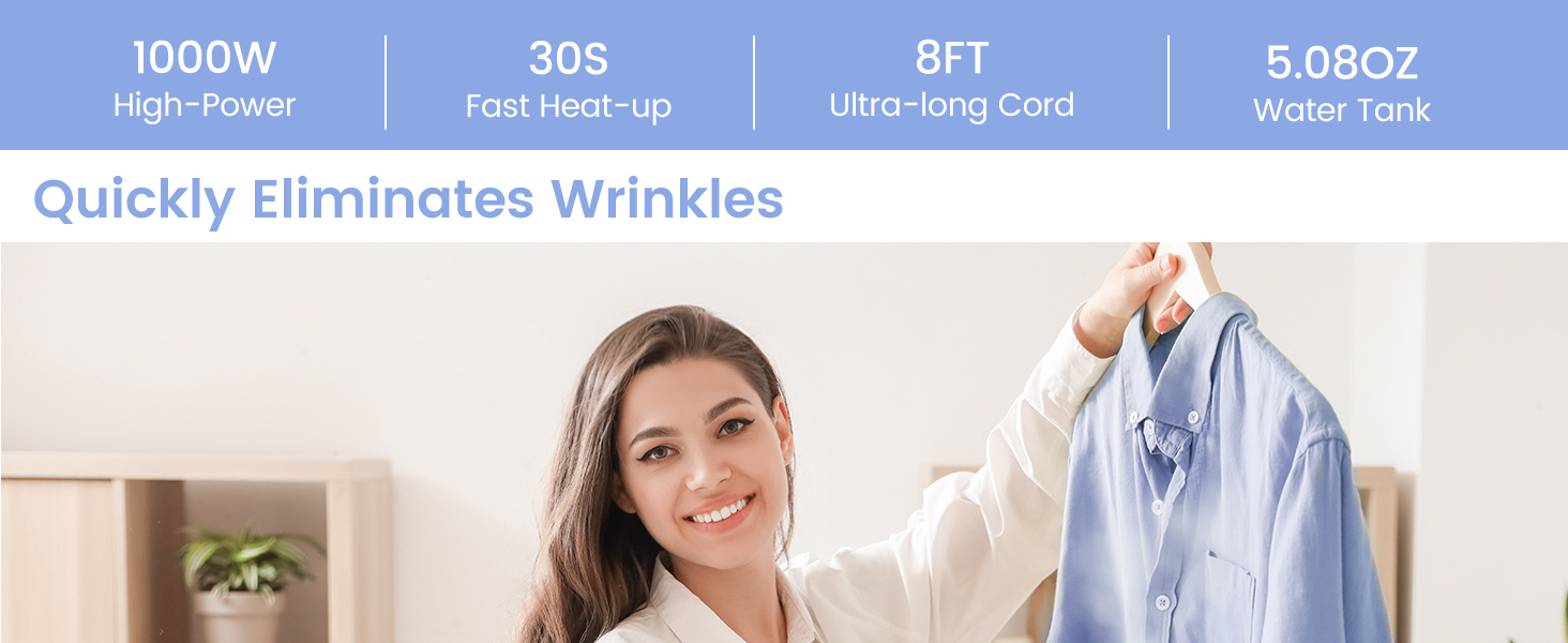 Quickly Eliminates Wrinkles
