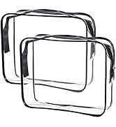 Cosywell Clear Toiletry Bag Quart Size Bag 2Pcs Travel Makeup Cosmetic Bag PVC Toiletries Cosmeti...