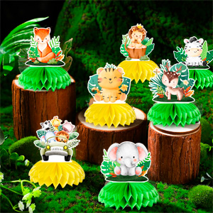 jungle animals honeycomb centerpieces