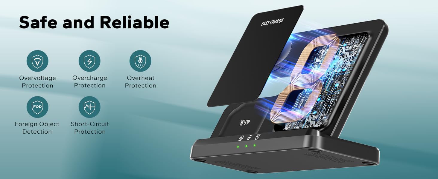 phone and watch charger with muti-protection