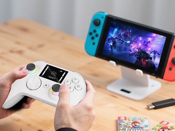A person playing a game on Switch using a Controller Wireless