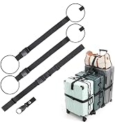 Vigorport Luggage Straps for Suitcases 3 PCS, 2 Short & 1 Long Adjustable Straps with Elastic Thi...