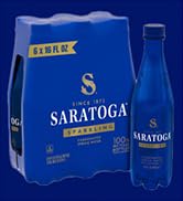 Saratoga Sparkling Water Bottles, 6-Pack - Carbonated Spring Bottled Water with Naturally Occurri...