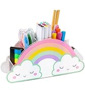 MeCids Pencil Holder for Desk, Acrylic Pen Holder Rainbow Supply Caddy for Home Classroom Homesch...