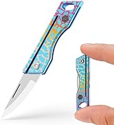 KeyUnity KK06 Titanium Keychain Knife, Lightweight Folding Knife For Daily Cutting Mail, Packages...