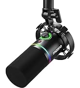 MAONO XLR/USB Dynamic Microphone, RGB Gaming Mic with Software, Mute, Gain Knob, Volume Control a...