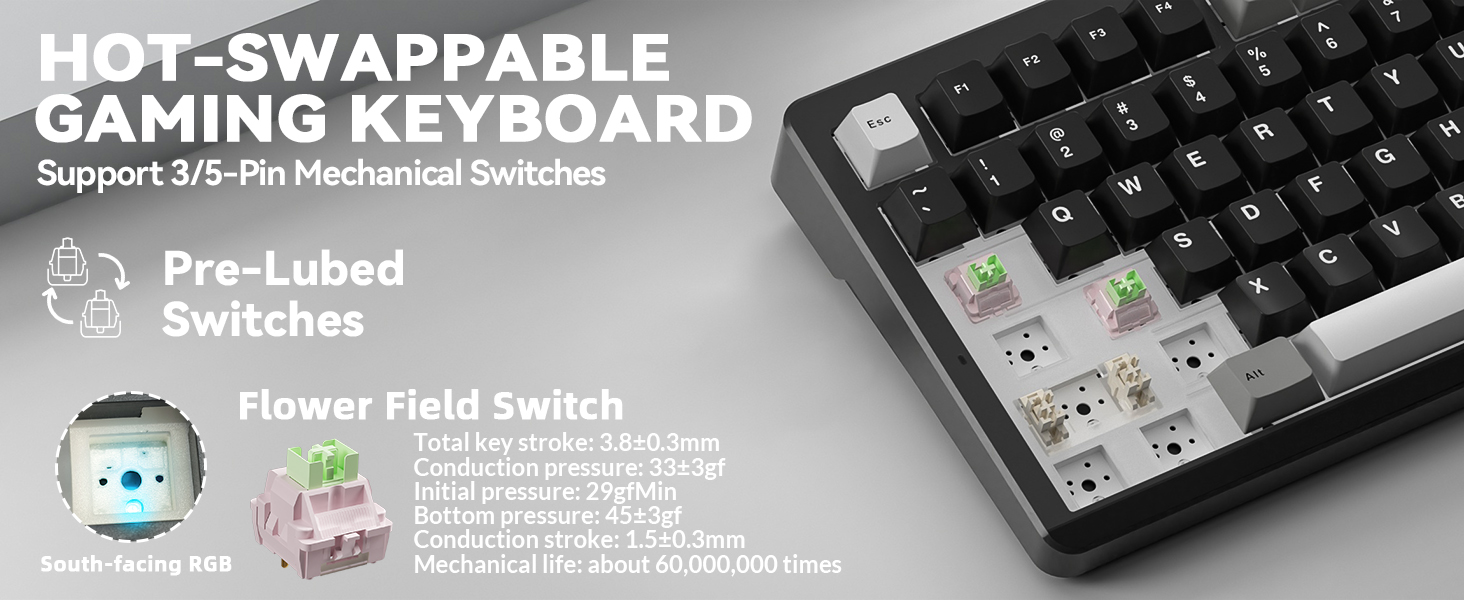 custom keyboard creamy keyboard Hot-Swappable mechanical gaming keyboard