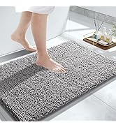 Yimobra Chenille Bathroom Rug, Extra Soft Shaggy Bath Rugs, Non-Slip Bathroom Floor Mat, Water Ab...