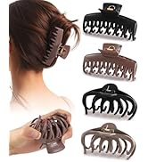 4 Pack Silicone Flexible Hair Claw Clips - Nonslip Large Bendable Soft Claw Clip for Women, Silic...