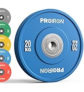 PROIRON Olympic Rubber Bumper Plates, 2" Solid Rubber Weight Plates for Barbell Strength Training...