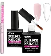 BQAN HEMA-Free Builder Gel 7-in-1, Self-Leveling Nail Extension Gel Kit with Brush, Base Apex Str...