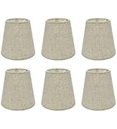 Tsnamay 6Pcs Handmade Chandelier Shades,Linen Clip On Chandelier Lamp Shades,Small Lamp Shades Se...