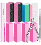 TsMADDTs Nail Files and Buffers, 13PCS Nail Kit with 3-Way Sanding Block, 4-Way Buffing Block, 10...