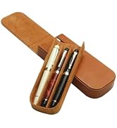 YANHHAN 3 Slots Leather Fountain Pen Case – Magnetic Closure, Handmade Pen Holder for Fountain/Ba...
