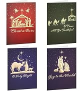 Thboxes Christmas Cards with Envelopes and Stickers, 24 Pack Religious Christmas Cards, 4 Religio...