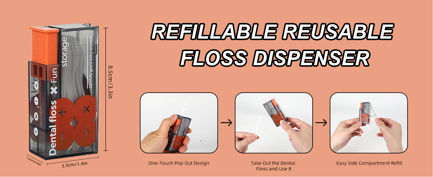 2 Pack Travel Floss Picks Case with 20 Count Disposable Flossers