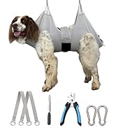 Kkiimatt Dog Grooming Hammock Hanging Harness for Nail Trimming,X-Large Dog Grooming Sling with T...