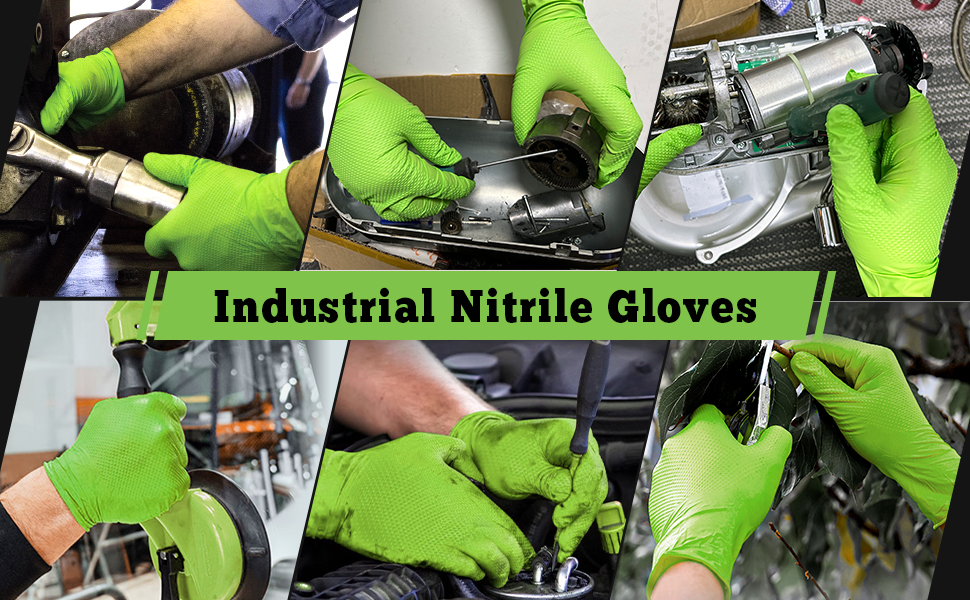 8-mil industrial-grade nitrile gloves