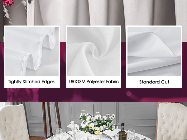 Round white tablecloth