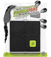 GorillaPads Non-Slip Furniture Pads/Grippers, Rubber Floor Protectors for Under Furniture, Black ...