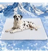 GooCare Dog Cooling Mat 60"x40" for Giant Dogs, Q-Max 0.4+ Ice-Silk Fabric, Waterproof & Machine ...