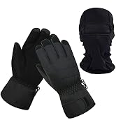 HighLoong Women Ski Gloves, Winter Warmest Waterproof and Breathable Snow Gloves with Free Balacl...