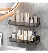 CGBE 2-Pack Acrylic Shower Shelves, Large Capacity Adhesive Shower Shelf, No Drilling Adhesive Ba...