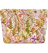 STARDW Aesthetic Floral Makeup Bag Cute Small Cosmetic Bags for Women Girls, Travel Toiletry Bag ...