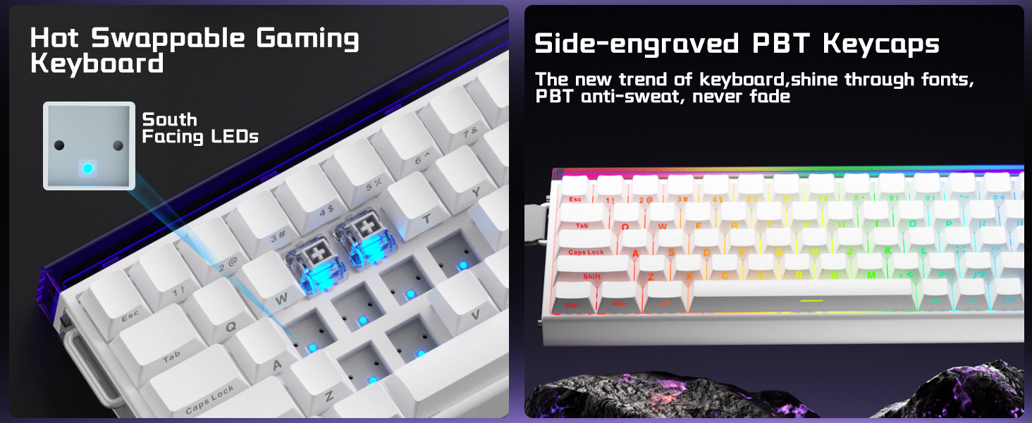 Hot-Swappable Gaming Keyboard 60%