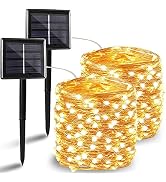 Solar String Lights Outdoor, 2 Pack 144FT 400 LED Solar Christmas Twinkle Lights Outside Waterpro...