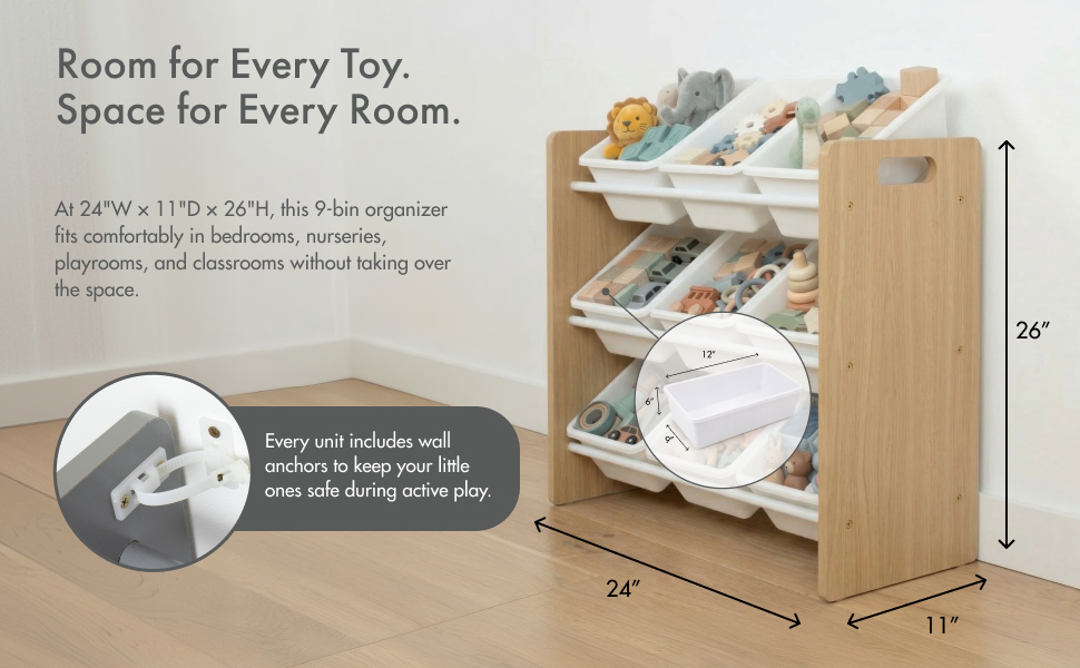 Humble Crew 9-bin toy organizer