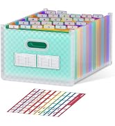 ThinkTex 26 Pockets Accordion File Organizer, Upright & Open Top, A-Z Colorful Tabs, Larger Capac...