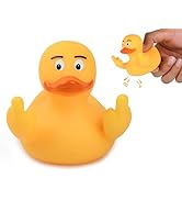 DS. DISTINCTIVE STYLE Middle Finger Rubber Ducks 2 Pieces Yellow Rubber Duck 2.95 Inch Funny Car ...