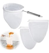 WMKGG Ultra Fine Mesh Strainer Bags,Cheese Cloth Bag for Straining, with Stainless Steel Handle F...