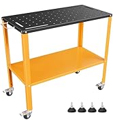 CAMMOO 1200LBS Welding Table, 36"x18" Welding Workbench, Black Oxide Finish Tabletop with 4 Locka...