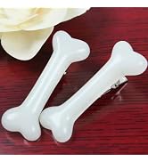 2Pcs White Dog Bone Hair Clips Hairpins Barrette,Punk Personality Women Lovely Hair Band Decorati...