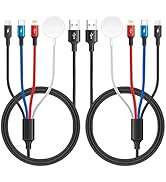 Upgraded Multi Charging Cable 3.5A,6Ft 4 in 1 Braided Multi Fast Charging Cord with Lightning/Typ...