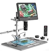 JL249MS Plus 3 Lens 10.1'' HDMI Soldering Digital Microscope with Screen Soldering Station, 2000X...