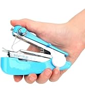 ZGLUZP Blue Mini Handheld Sewing Machine, Portable Manual Sewer, Perfect for Needlework Projects ...