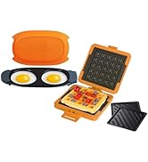MKYSAIL Rapid Breakfast 3-in-1 Bundle:Egg Cooker & Waffle Sandwich Maker Set,90-Second Gourmet Me...