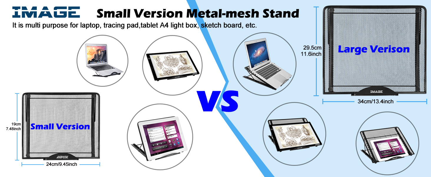 IMAGE Light Pad Stand A3 Light Box Stand 12 Angle Points Adjustable Laptop