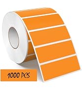 Meitaat 3 × 1 Inches Orange Rectangle Color Coding Labels 1000 PCS, Self-Adhesive Writable Waterp...