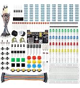Miuzei Basic Starter Kit for Arduino Projects, Breadboard, Jumper Wires, Power Supply, Resistors,...