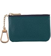 CALFOVERA Dark Green PU Leather Coin Purse with Golden Clasp Small Change Purse Keychain Portable...