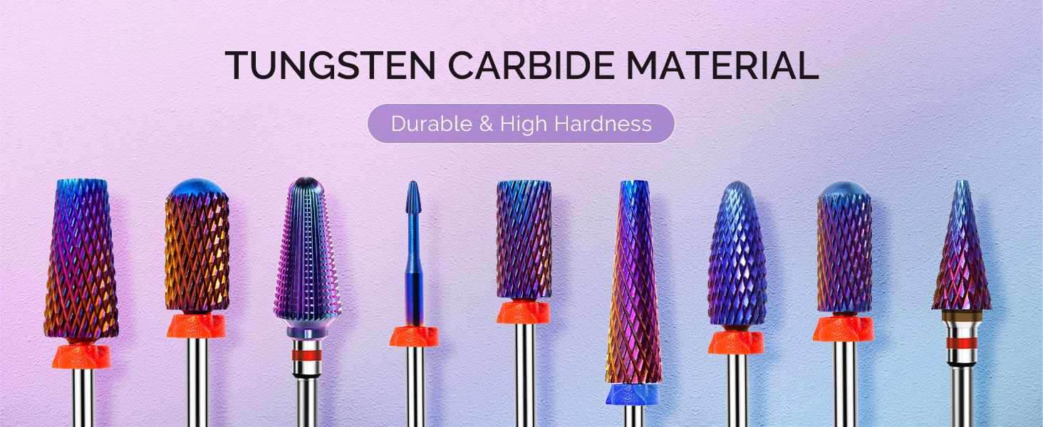 Carbide Tungsten Bits, 5 in 1, Smooth Round Top Large Barrel and Tornado Bits